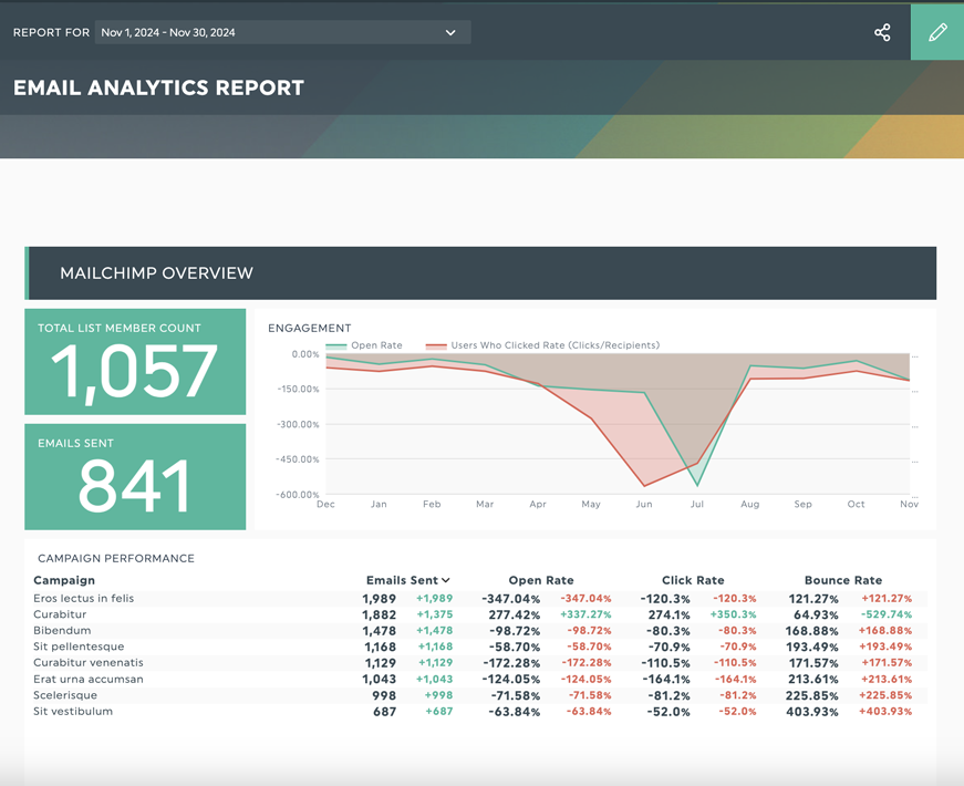 email marketing report example