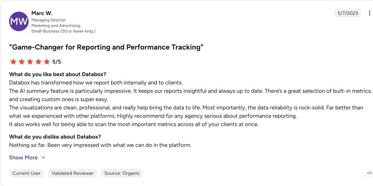 databox review on g2